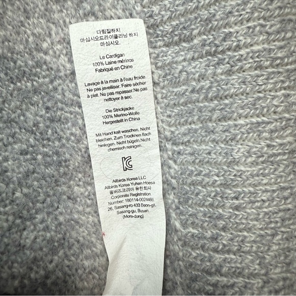 Allbirds 100% Merino wool Light Gray women’s Cardigan EUC SIZE Large - Picture 8 of 12